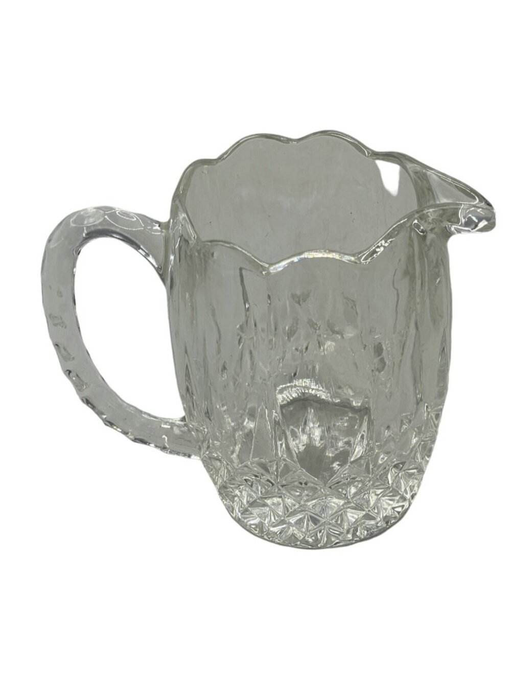Vintage Crystal Creamer Cristal D'arques Longchamp 4" clear rippled 4.5" READ